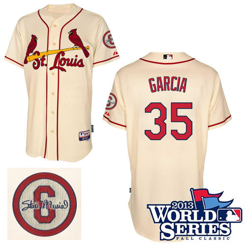 Greg Garcia #35 MLB Jersey-St Louis Cardinals Men's Authentic Commemorative Musial 2013 World Series Baseball Jersey
